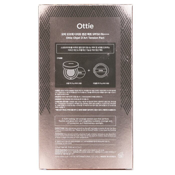 Ottie Objet D’art Tension Pact SPF50 PA++++ & Refill # 21 Light 2x15g/0.52oz