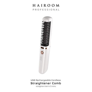 Cordless Rechargeable Ceramic Hair Straightener Brush