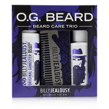 O.G. Beard Care Trio Set : 1x Beard Wash 60ml + 1x Beard Oil 60ml + 1x Titanium Comb
