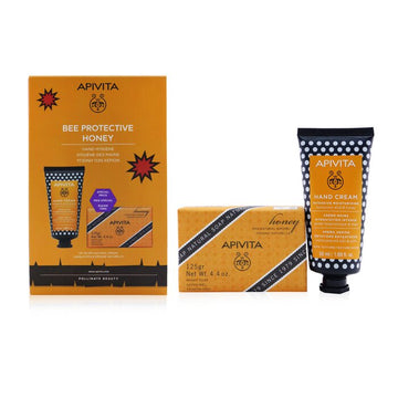 Bee Protective Honey Set: Hand Cream Hyaluronic Acid & Honey 50ml+ Natural Soap Honey 125g