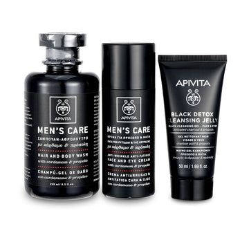 That's My Man Face & Body Treatment Set: Hair & Body Wash 250ml + Face & Eye Cream 50ml + Black Cleansing Gel 50ml