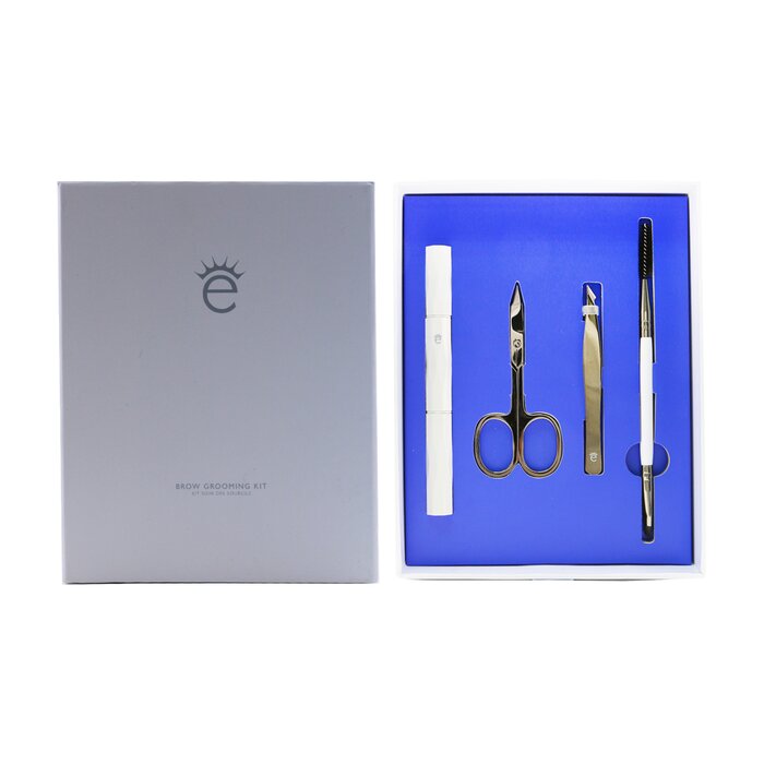 Brow Grooming Kit: Brow Brush & Spoolie + Scissors + Tweezers + Brow Razor + Pouch