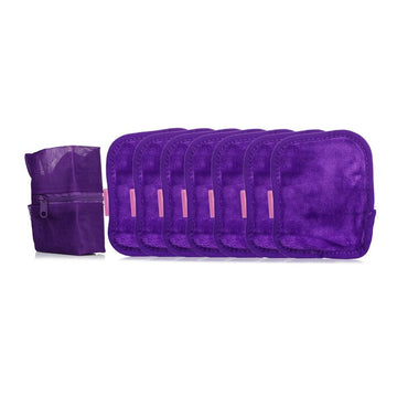 Queen Purple 7 Day Set (7x Mini MakeUp Eraser Cloth + 1x Bag)